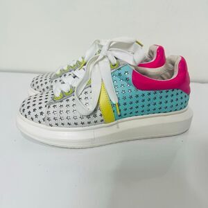 Hollie Watman Colorblock Sneakers Silver Stars Starring 2Tone Leather Sz 9